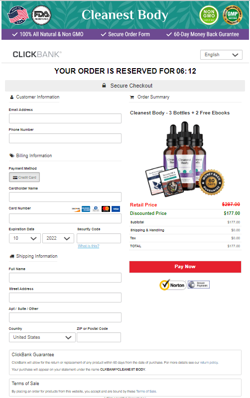 CleanestBody Checkout